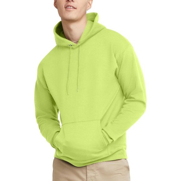 Men's Safety Green Hoodie Sweatshirt Shirt Styling Midweight Pullover Design
